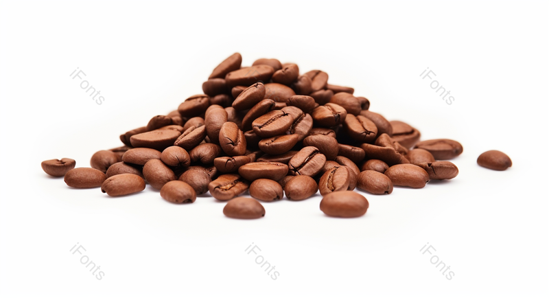 白色背景下一堆咖啡豆摄影真实,高清,摄影图,摄影图片,图片大全,摄影图免费下载